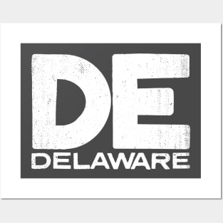 DE Delaware State Vintage Typography Posters and Art